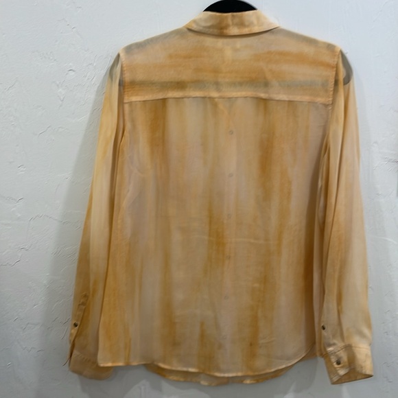 Chico’s sand washed blouse. Long sleeve. Metal buttons. Size 1 - Picture 3 of 3